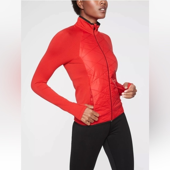 Athleta Insulated Flurry PrimaLoft Jacket Red Size S #383707 T0403 light weight - Picture 1 of 14